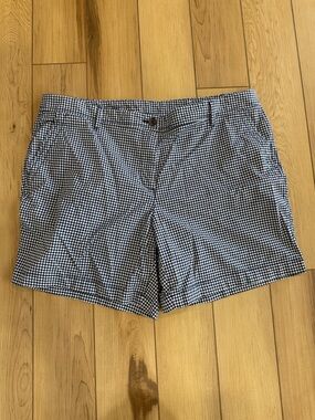 Talbots Navy and White Gingham High Waist Women’s Shorts